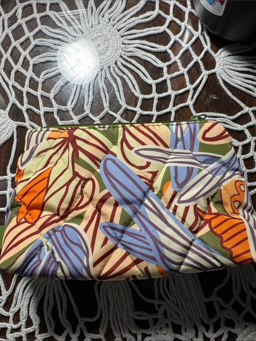 Vera Bradley Quilted small, essential Pouch in dragonfly pattern